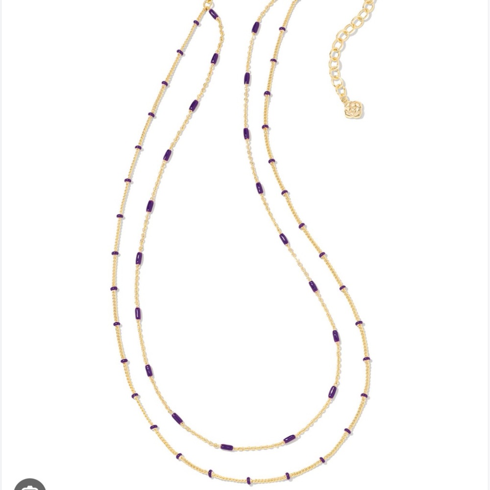 Kendra scott Dottie necklace purple and gold